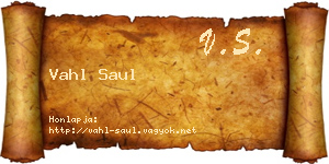 Vahl Saul névjegykártya